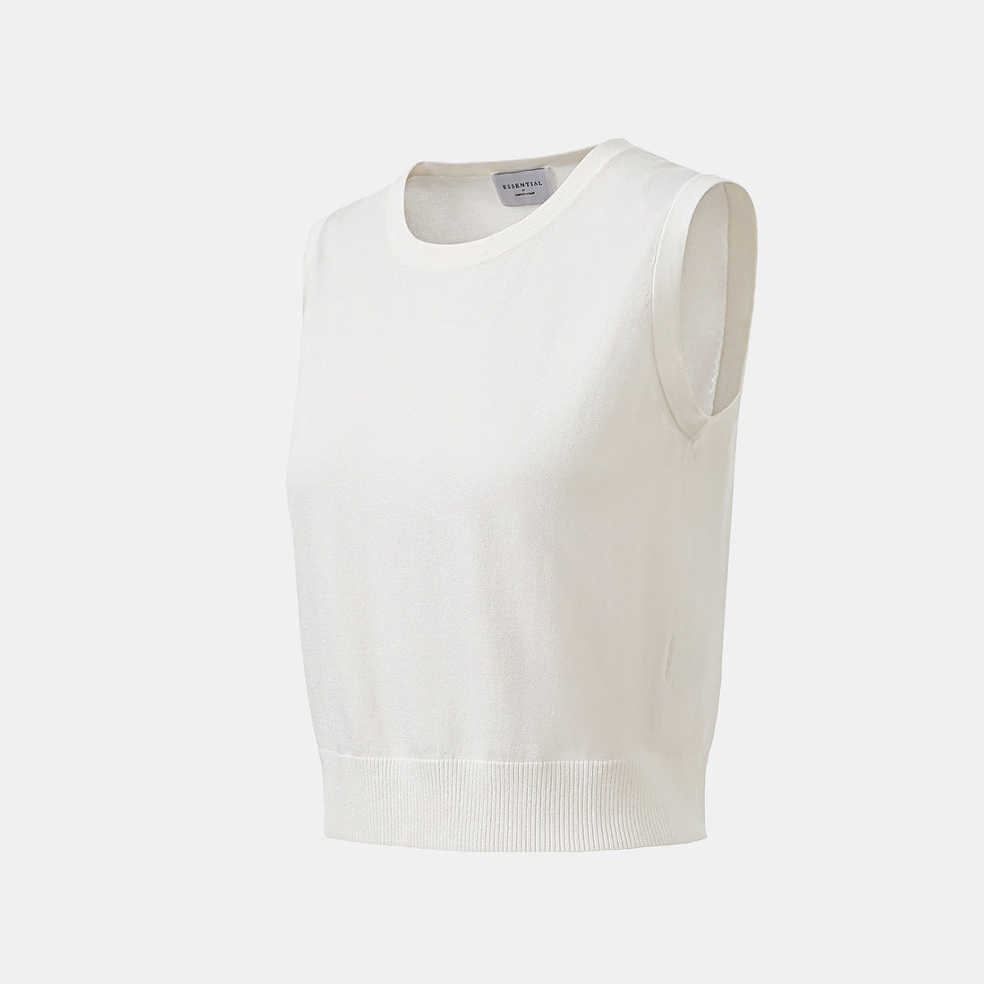 "Summer Diary" Cool Triacetate Cashmere Knit Vest—PURE