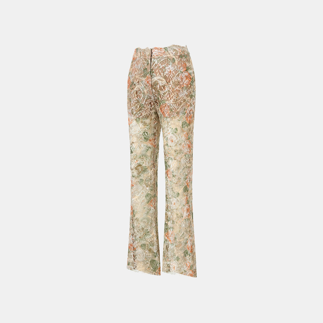 "Imperial Garden Teatime" Italian luxury embroidered lace flared pants - Tea Wild Whisper
