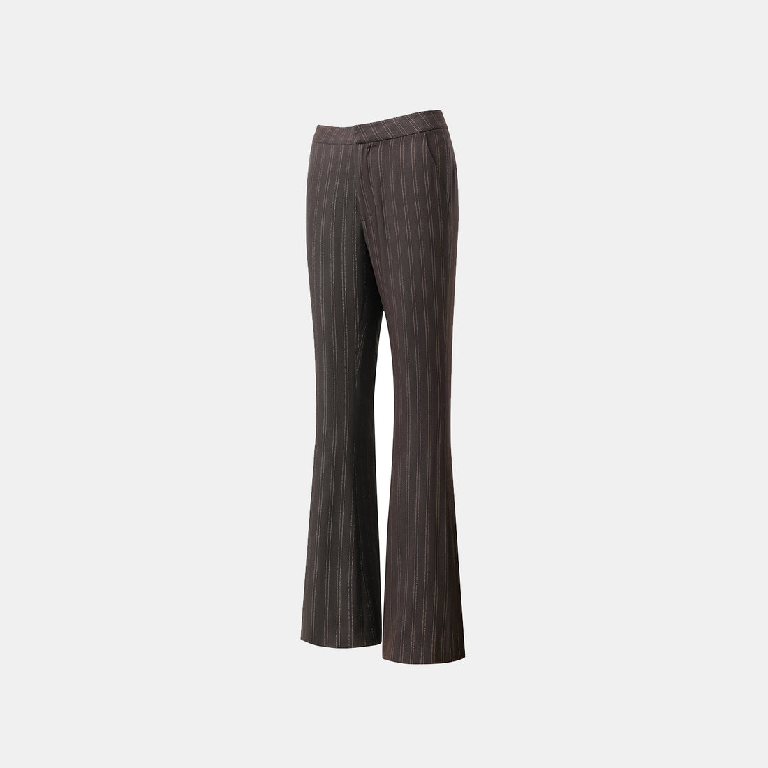 "Speak Sleek." Italian gold weaving straight flared pants—Ink