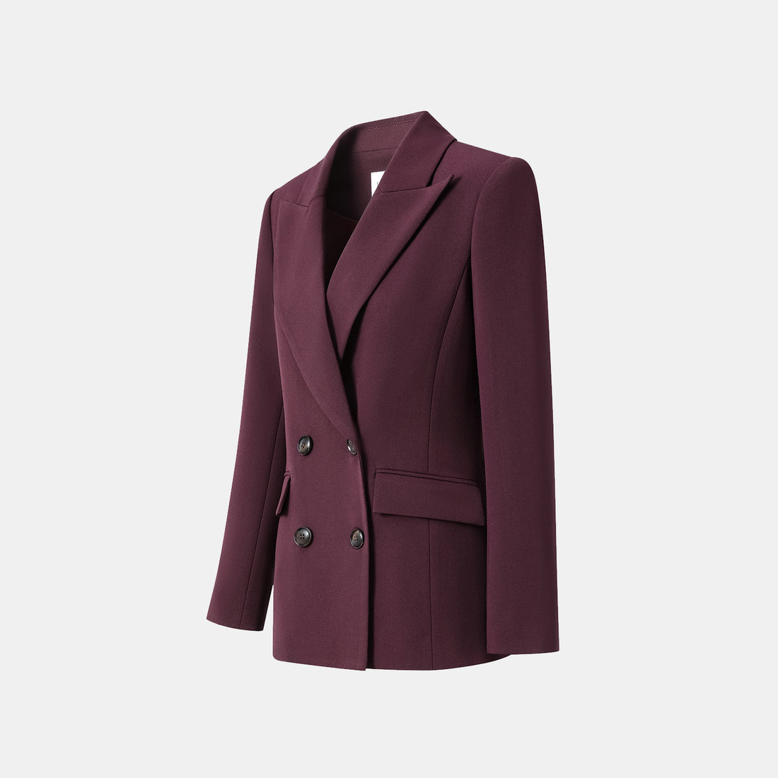 "Westminster Weekdays" Luxury hemp acetate double-breasted blazer - Pinot noir