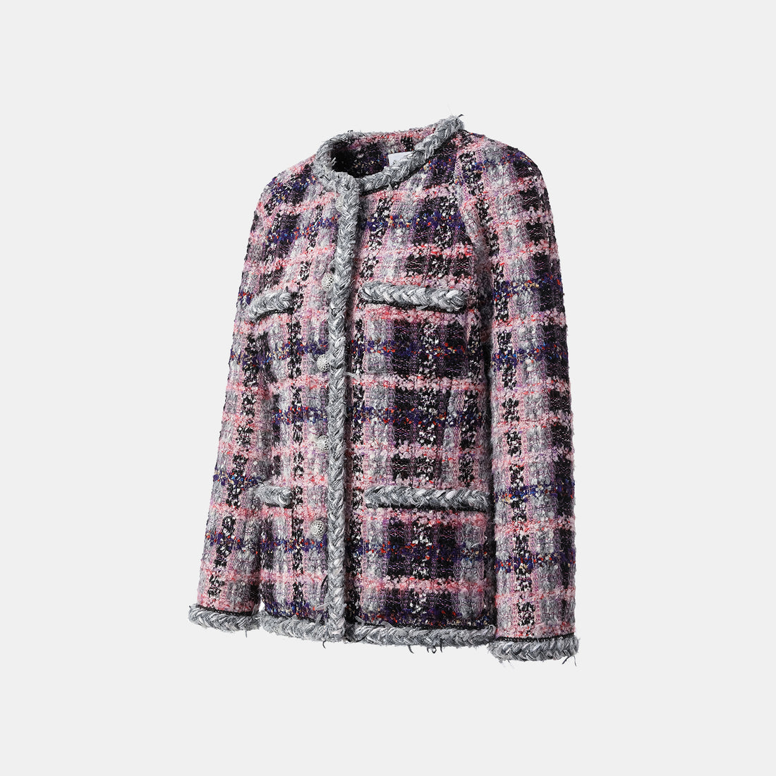 "Brunch at Ritz." Wool Tweed Classic No.4 Jacket—Cosmic Macaron