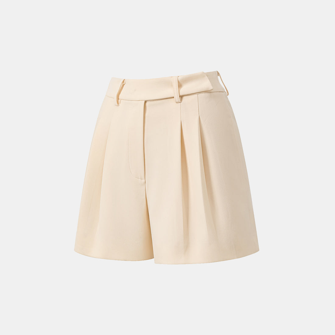 "Weekend at Monaco." Italian Textured Shorts—Beige