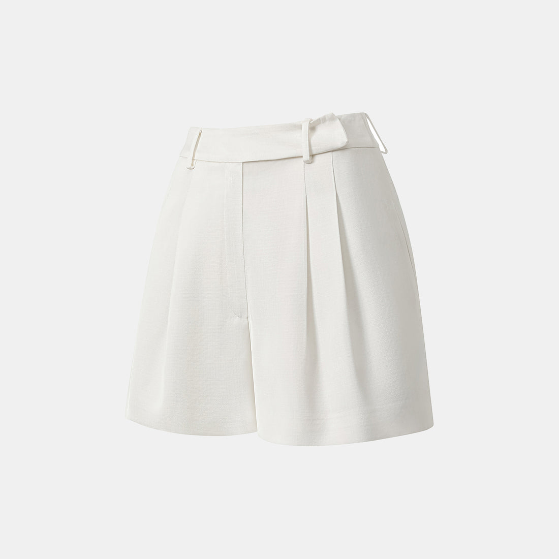 "Speak Sleek" Luxe Lightweight Hemp Textured Acetate Shorts - Ivory