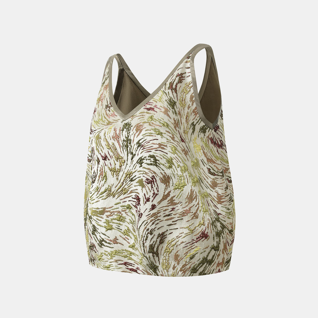 "Imperial Garden Teatime" Italian jacquard patchwork vest - Spring Breeze Green Hotel