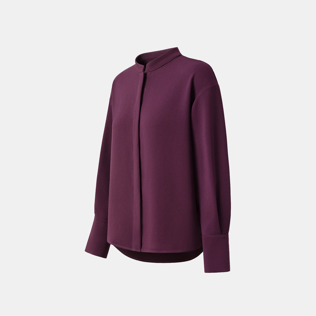 "Daytime Elegance" Textured Acetate Shirt - Grape Purple