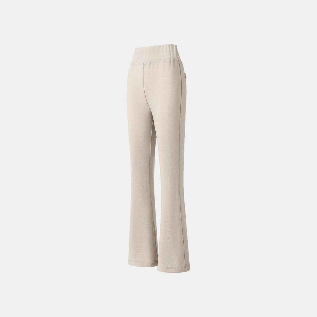 "Easy-go Chic" Silver Weave Elastic Fit Flare Pants - Nude