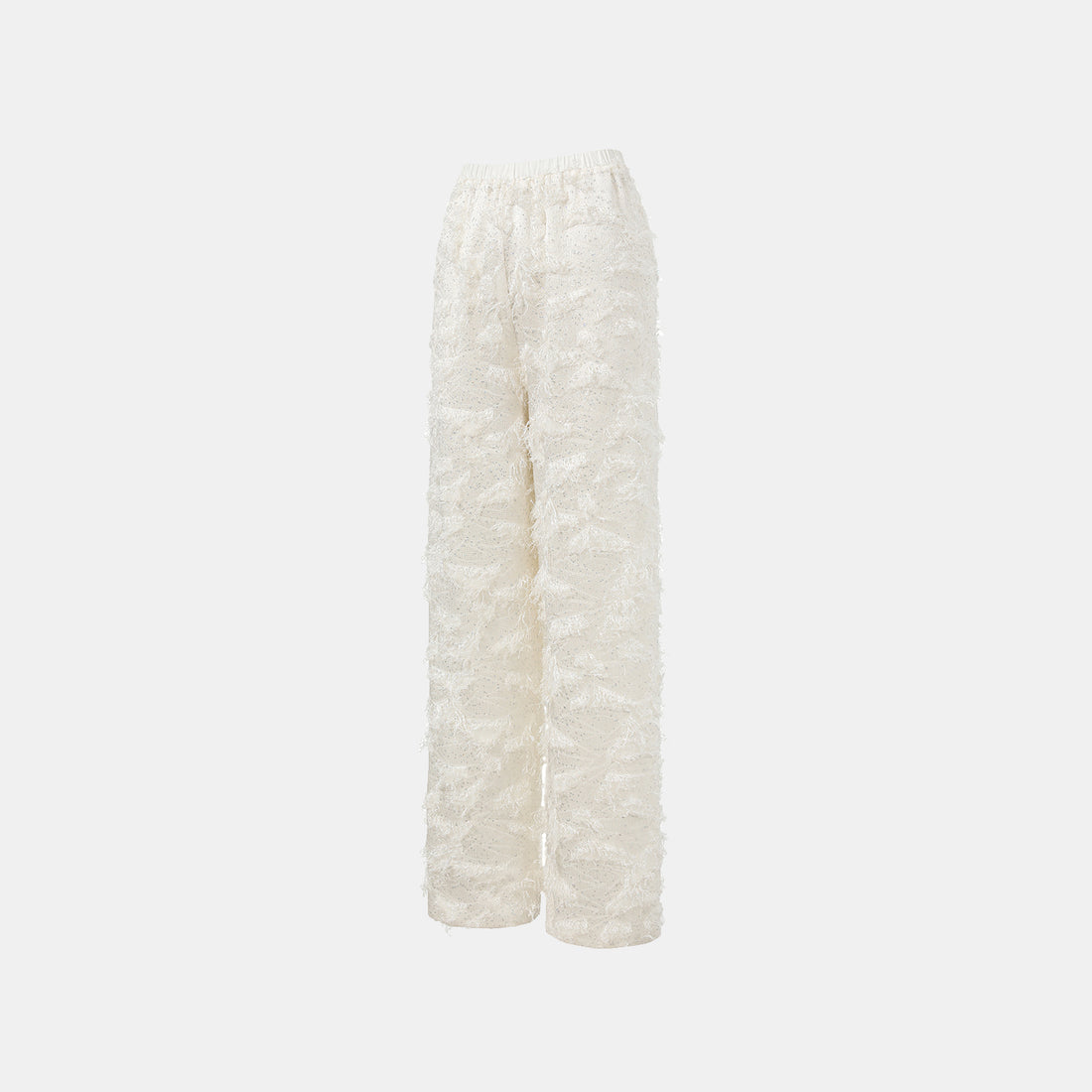 "Imperial Garden Teatime" Italian Feather Embroidery Tassel Craft Wide Leg Trousers - Yunyu