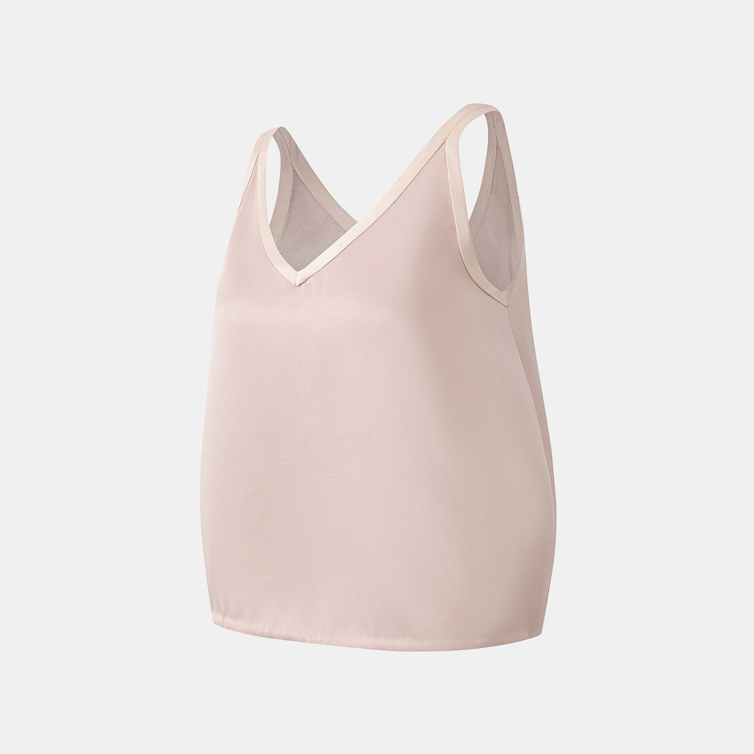 "Weekend at Monaco." Heavy Satin Panelled Tank Top — Pink