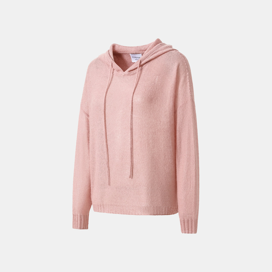 "Spring Diary." Silk Alpaca Wool Knit Midi Neck Top—Strawberry