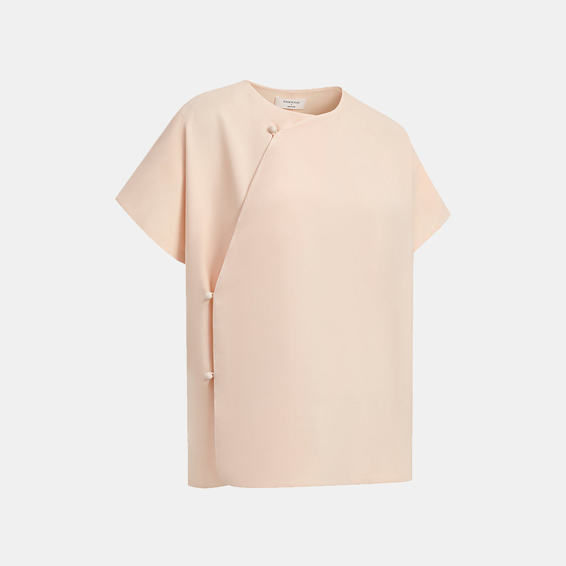 "Autumn" Light Chinese Style Short Sleeve Blouse - Nude