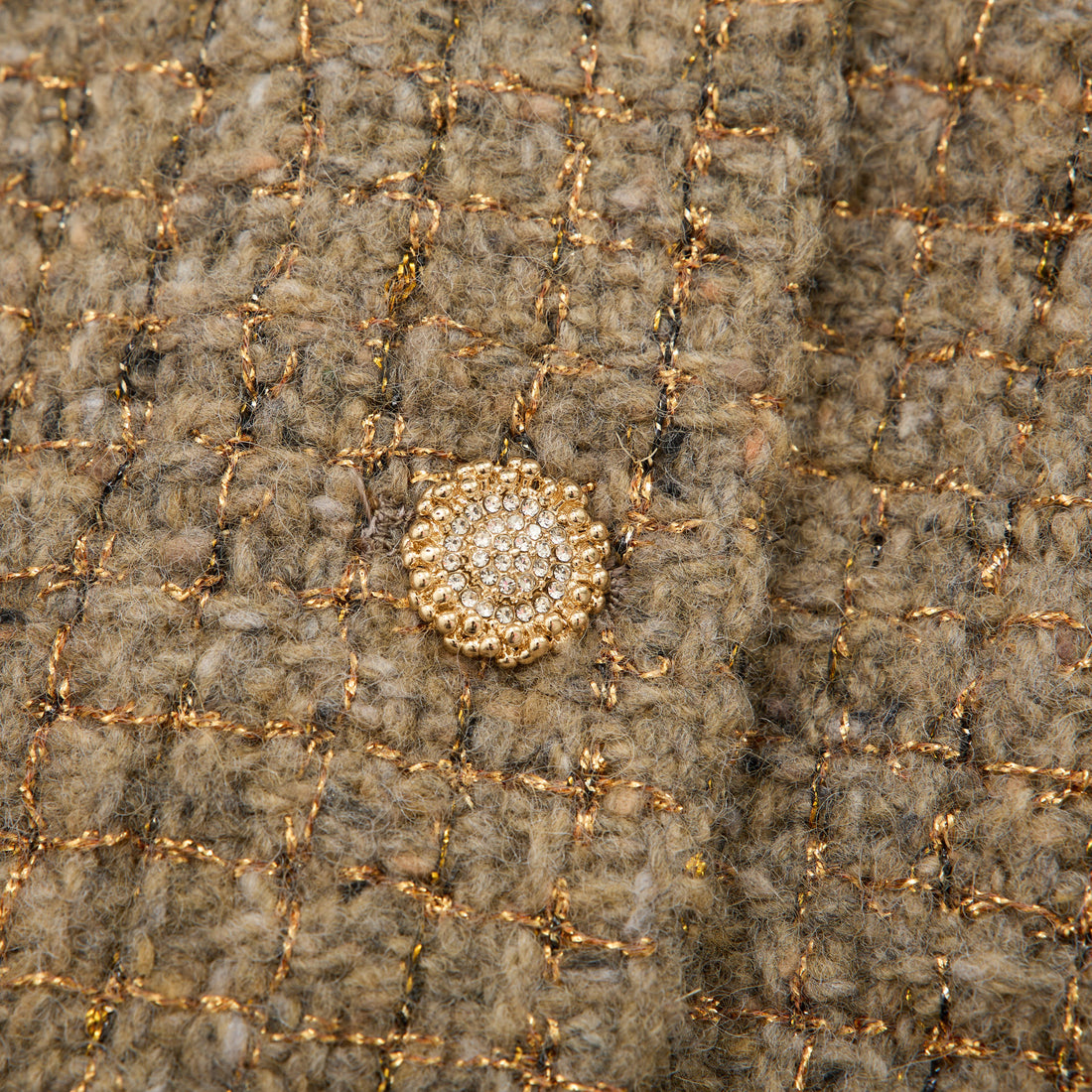 "Sloane Ave."義大利頂級初剪羊毛縷金格織花呢背心—Pine Veil幽香松林