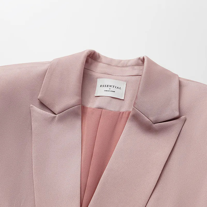 "British Elegance" Oversized Blazer - Dry Rose Pink