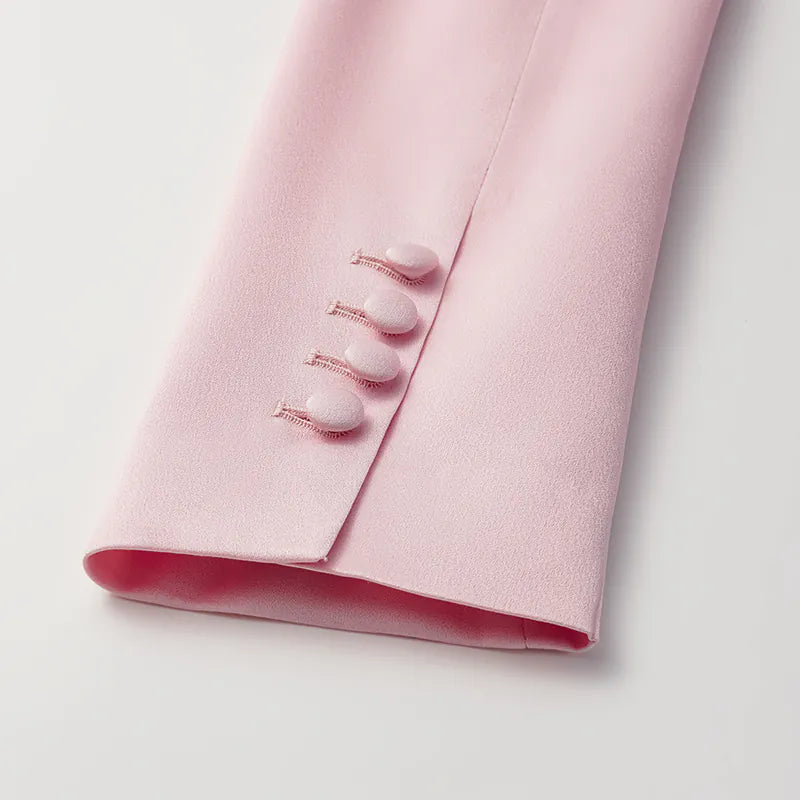 "British Elegance" Oversized Suit Jacket - Cherry Blossom Pink