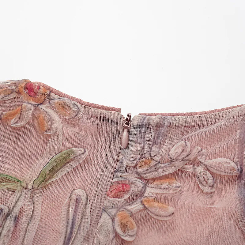 "Gallery Hours" Italian 3D painted lace vest