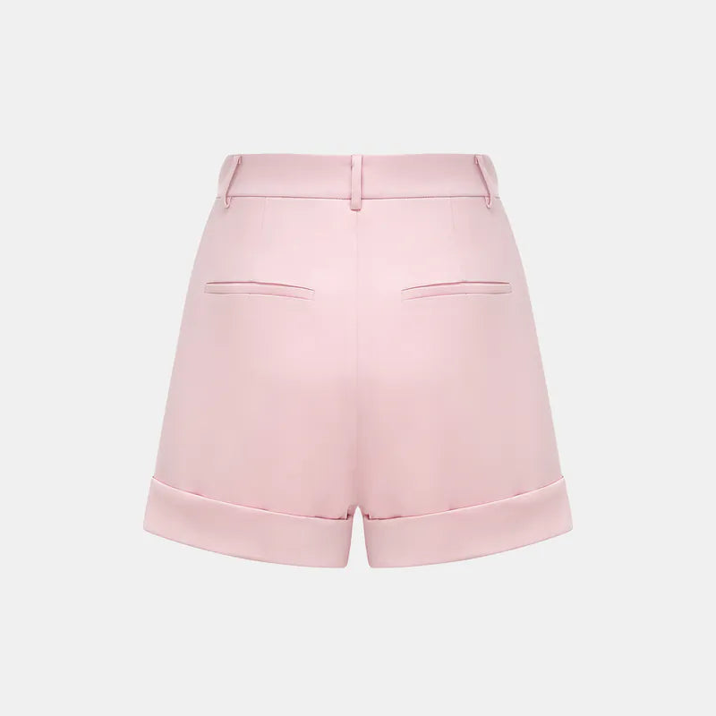 "British Elegance" Pressed Suit Shorts - Cherry Blossom Pink