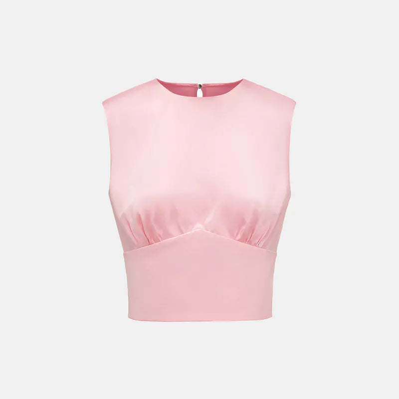 Silk 3D Cut Top - Cherry Blossom Pink