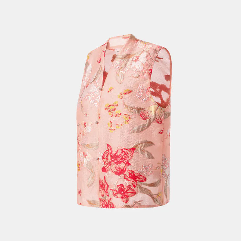 "Lan Xiang Yan Ran" Italian jacquard light Chinese style vest
