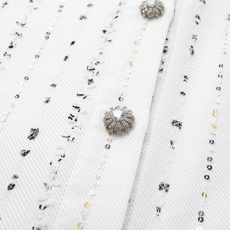 "Daytime Sparkle" Oversized shirt made of Italian high-end custom fabric