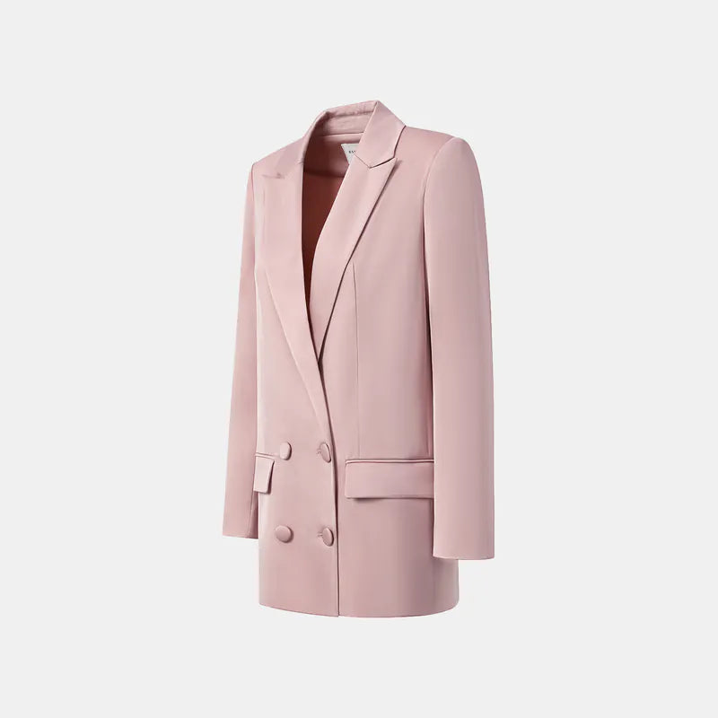 "British Elegance" Oversized Blazer - Dry Rose Pink