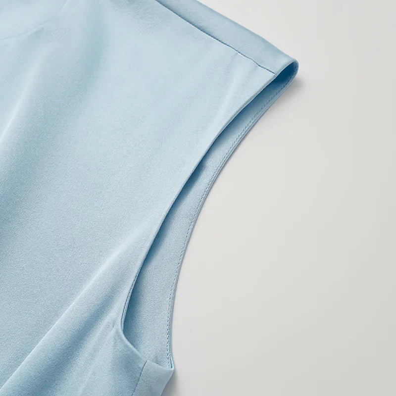 Silk 3D Cut Top - Sky Blue