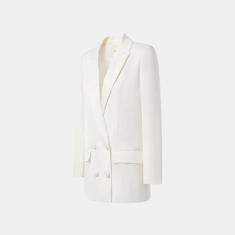 "British Elegance" Oversized Blazer - White