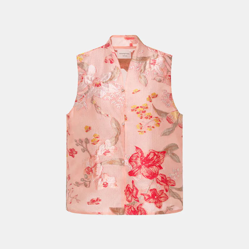 "Lan Xiang Yan Ran" Italian jacquard light Chinese style vest