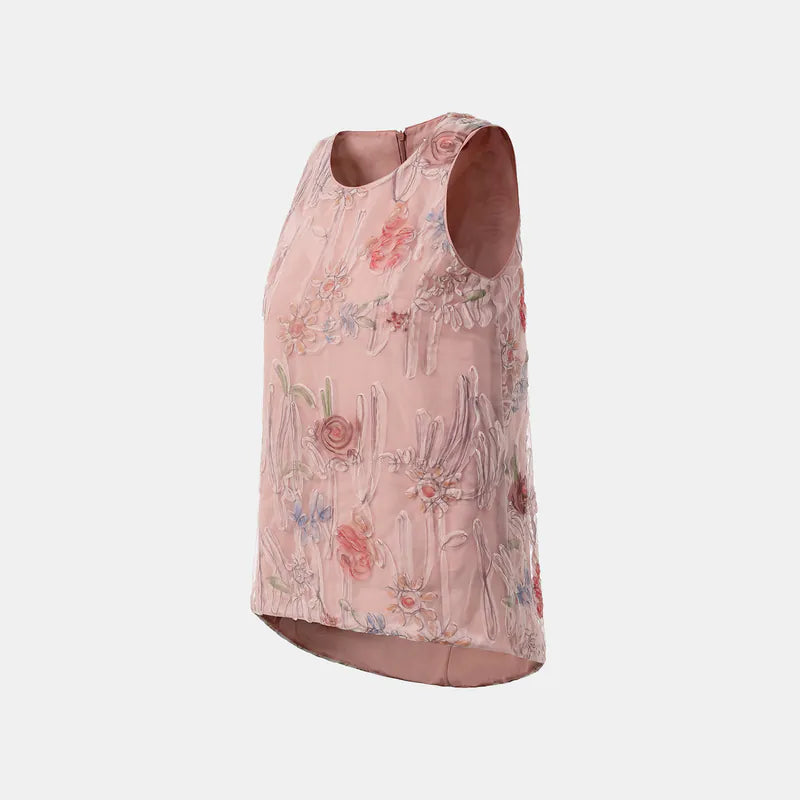 "Gallery Hours" Italian 3D painted lace vest