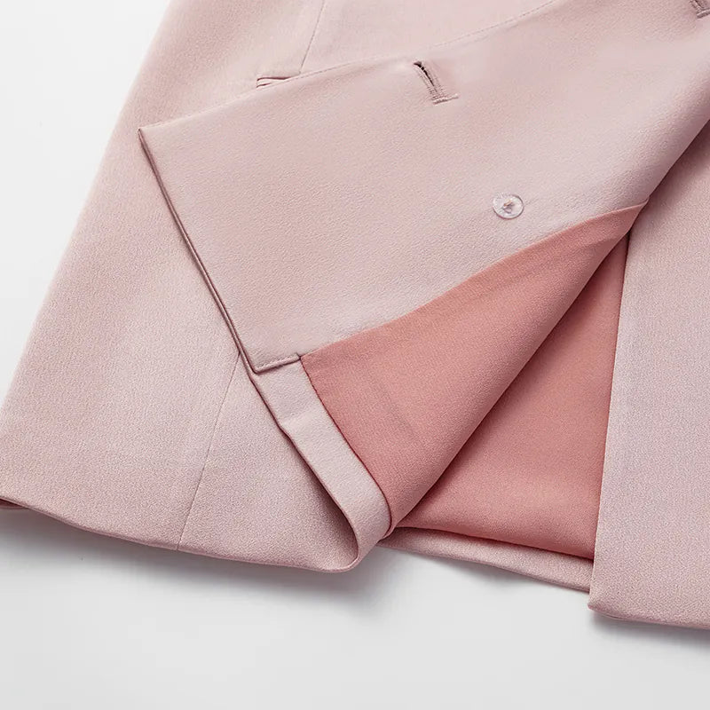 "British Elegance" Oversized Blazer - Dry Rose Pink