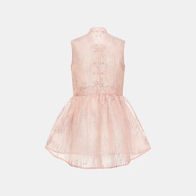 "Imperial Garden Teatime" custom jacquard fabric light Chinese style vest vest - cherry blossom pink