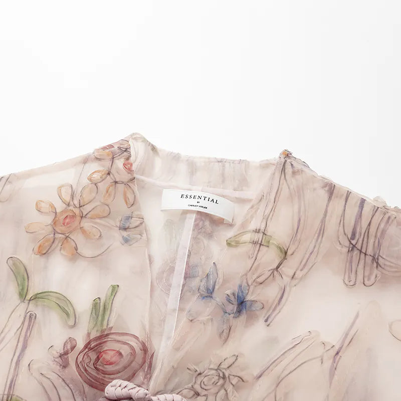 "Gallery Hours" Italian 3D painted lace vest