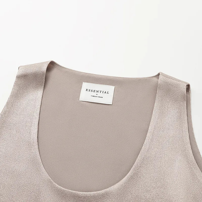 'Easy Go Chic' acetate vest — Coffee