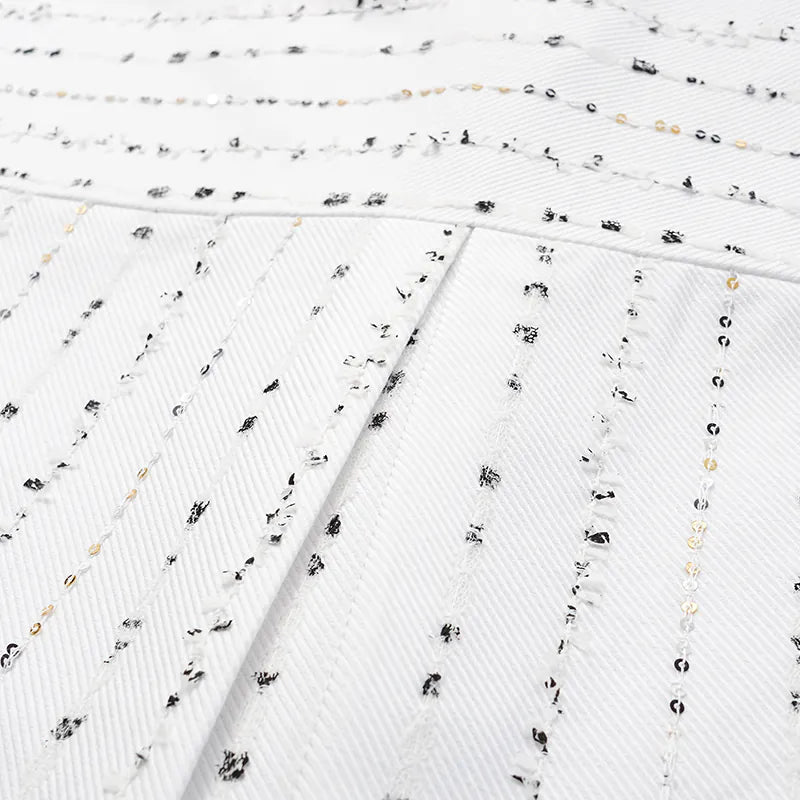 "Daytime Sparkle" Oversized shirt made of Italian high-end custom fabric