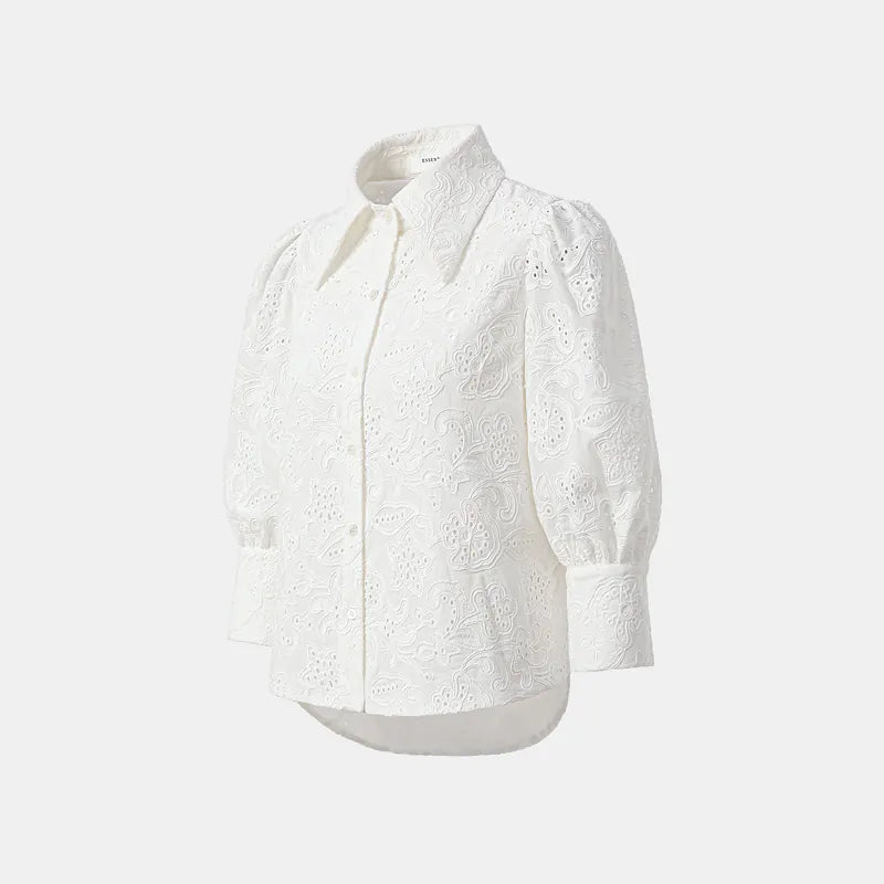 "Lazy and Pretty" Japanese 3D Lace Shirt