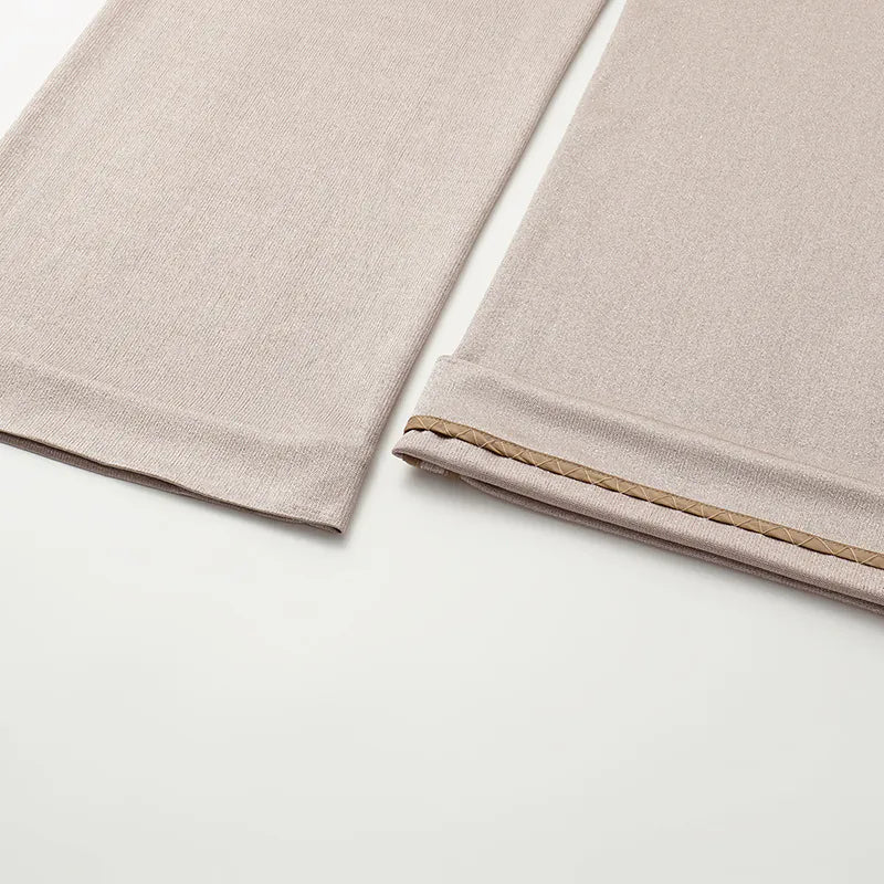 'Easy Go Chic' acetate jersey straight-leg trousers — Coffee