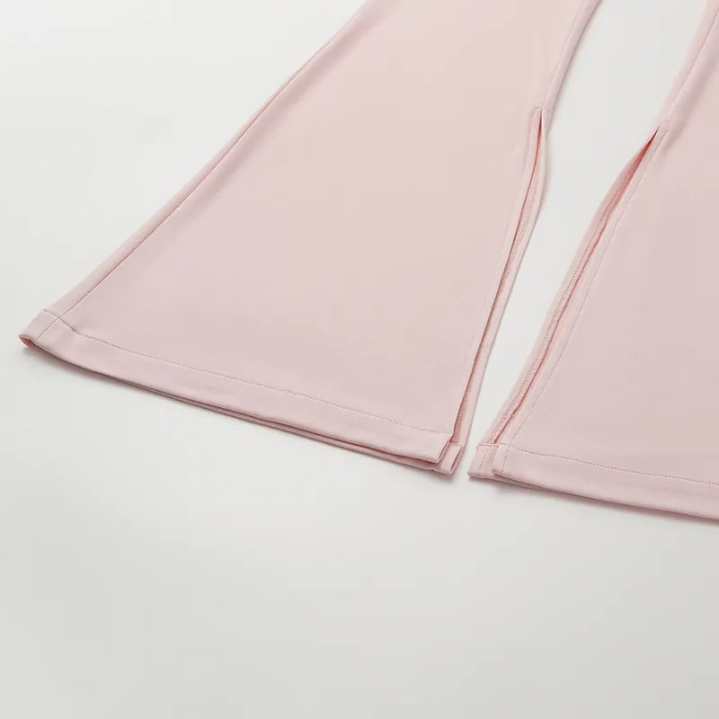 "Exquisite Daily" Ultra-soft Modal Vest/Straight Leg Pants Set - Cherry Blossom Pink