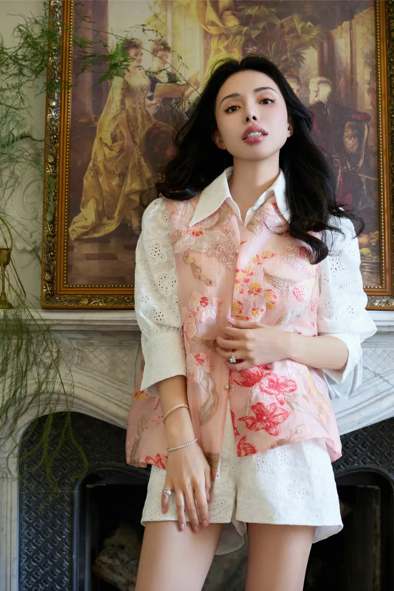 "Lazy and Pretty" Japanese 3D Lace Shirt