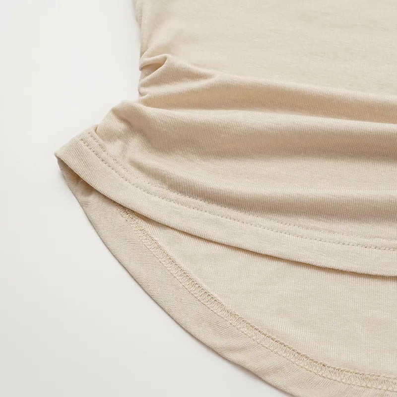 "Exquisite Everyday" Modal Special Cut T-shirt - Nude