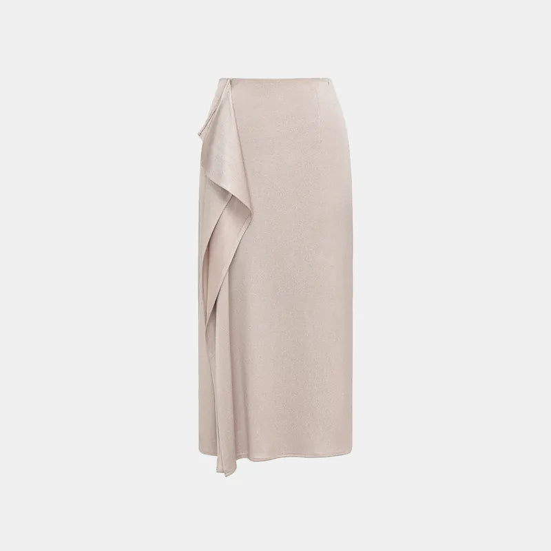 'Easy Go Chic' Acetate Knit Special Cut Pencil Skirt - Coffee