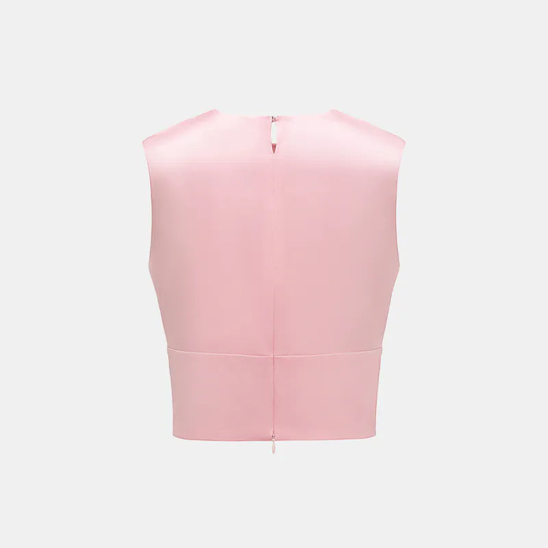 Silk 3D Cut Top - Cherry Blossom Pink