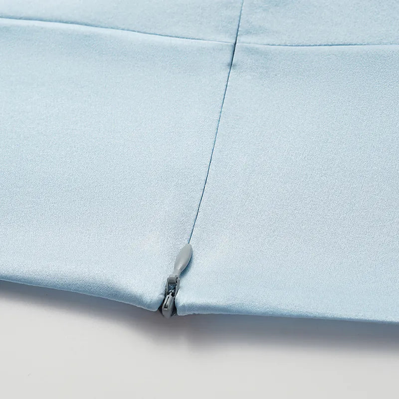 Silk 3D Cut Top - Sky Blue