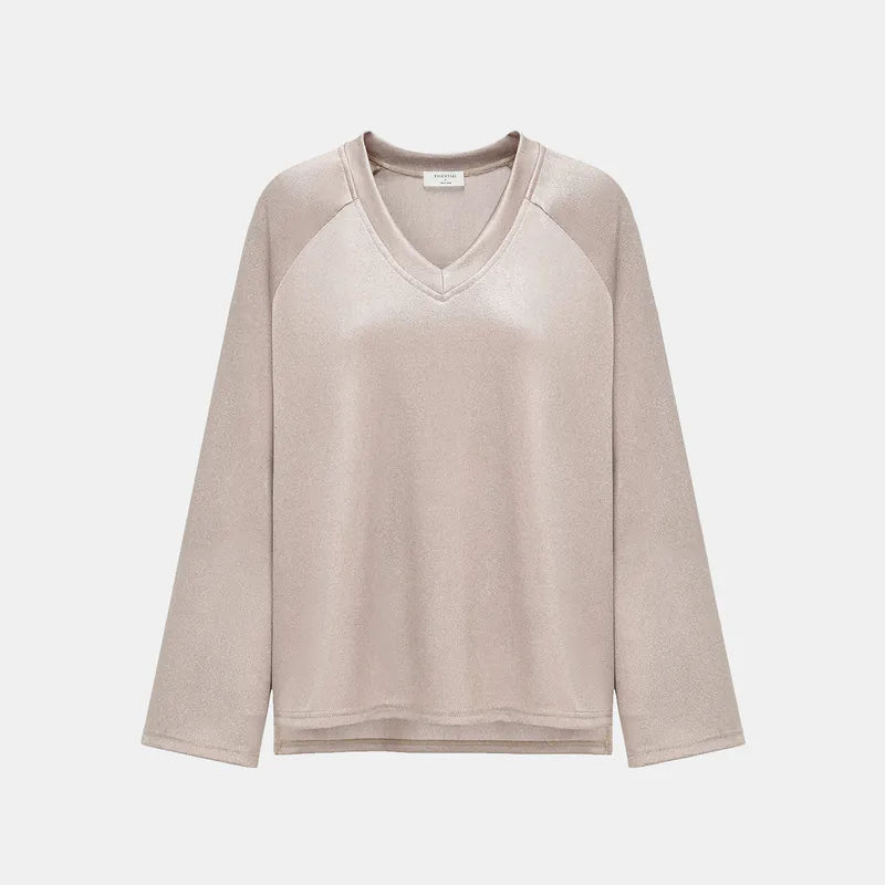 'Easy Go Chic' acetate jersey top — Coffee