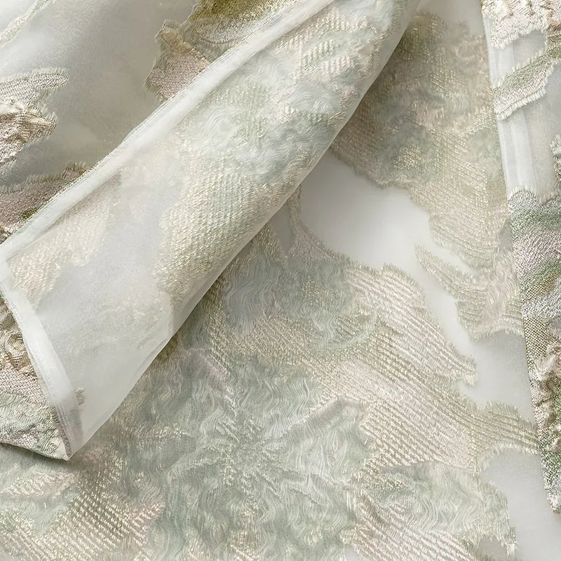 "Chun Shang Ya Ji" Italian jacquard fabric light Chinese style jacket - mint green