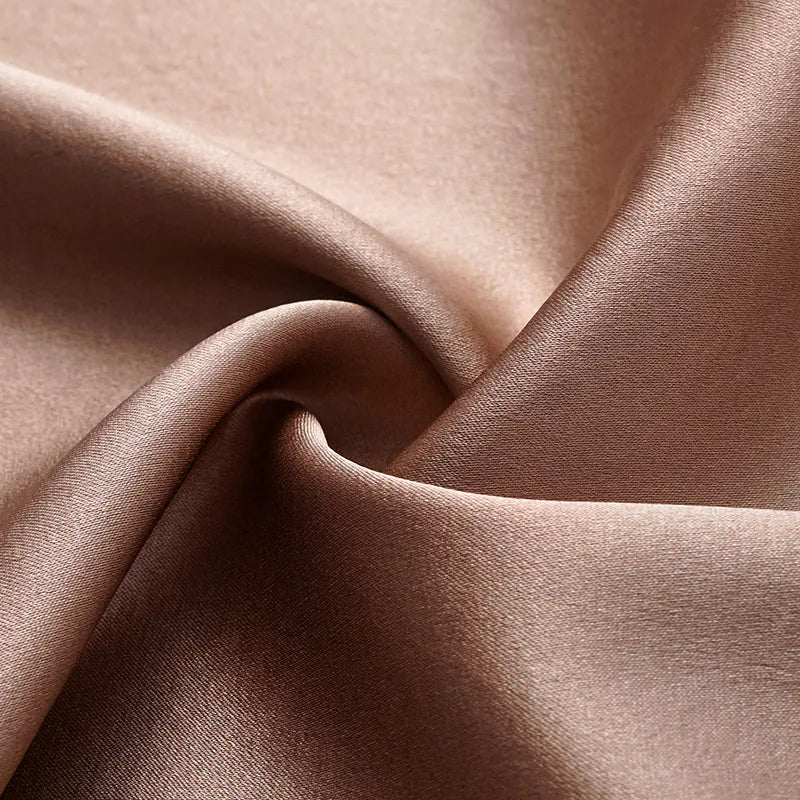 "Date night elegance" silk irregular three-dimensional tailoring dress - bronze gold