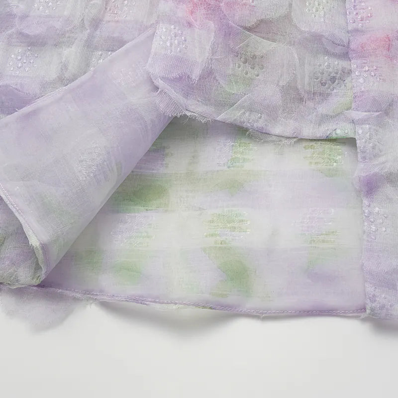 "Imperial Garden Teatime" Ruffo Coli Italian high-end custom-made three-dimensional craft fabric Chinese style top - Spring color