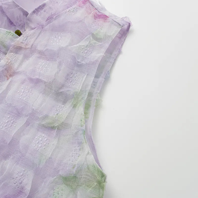"Imperial Garden Teatime" Ruffo Coli Italian high-end custom-made three-dimensional craft fabric Chinese style top - Spring color