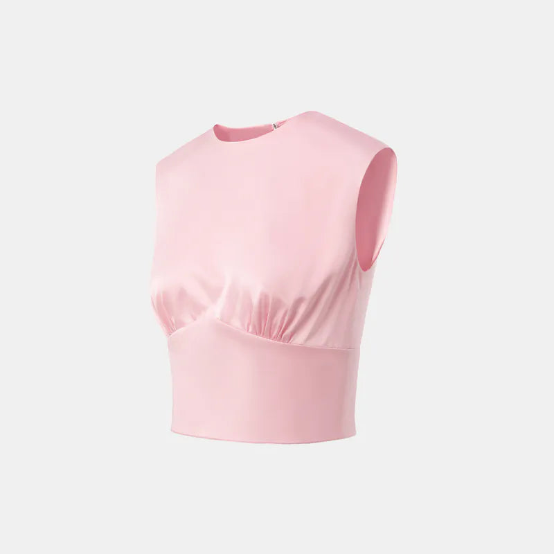 Silk 3D Cut Top - Cherry Blossom Pink