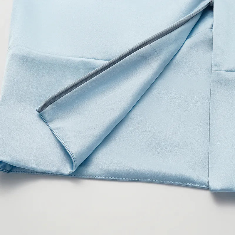 Silk 3D Cut Top - Sky Blue