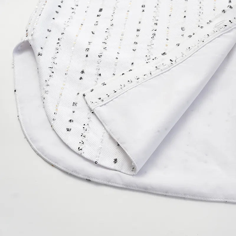 "Daytime Sparkle" Oversized shirt made of Italian high-end custom fabric
