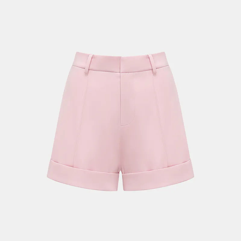 "British Elegance" Pressed Suit Shorts - Cherry Blossom Pink