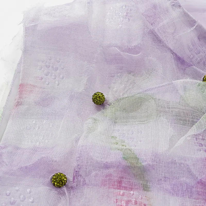 "Imperial Garden Teatime" Ruffo Coli Italian high-end custom-made three-dimensional craft fabric Chinese style top - Spring color